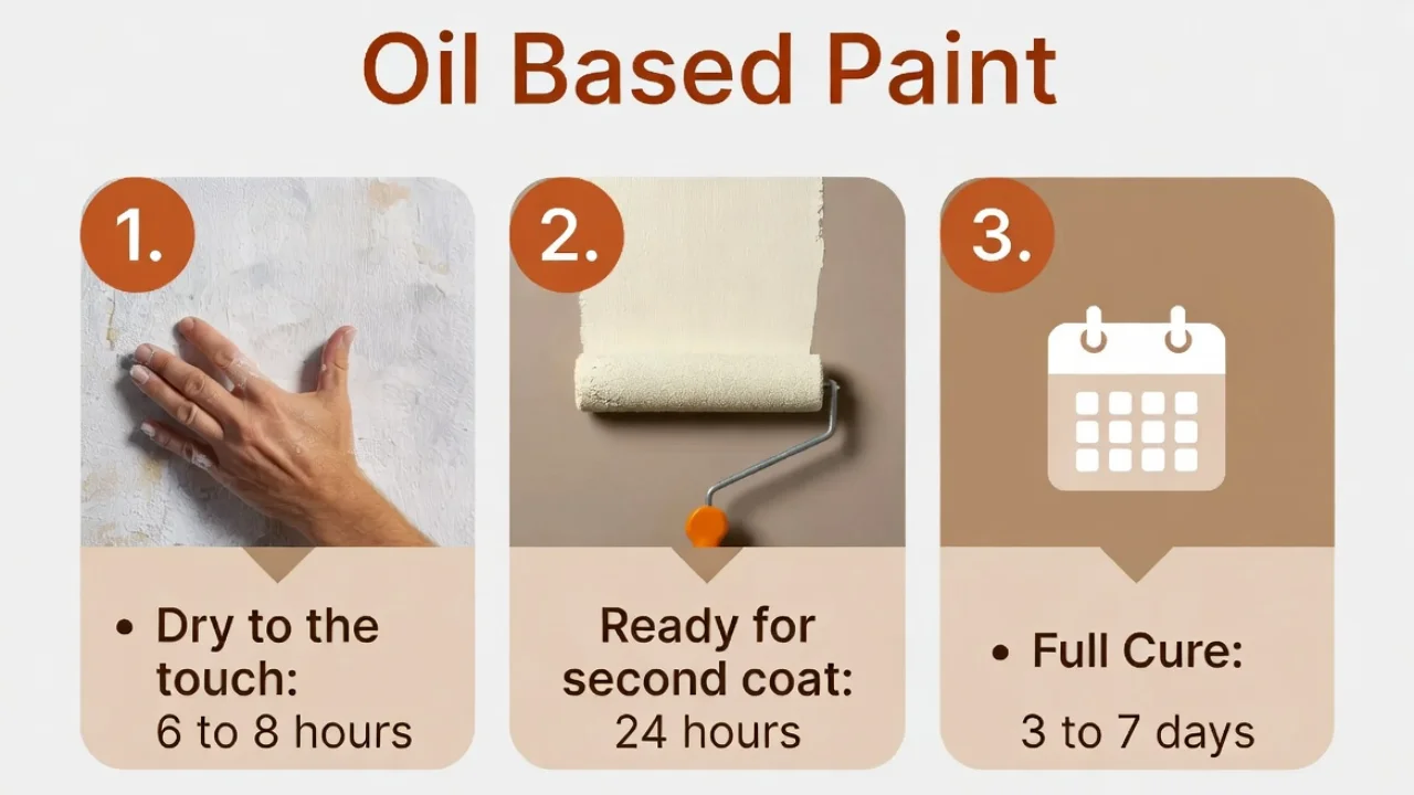 Oil based paint drying and curing times chart